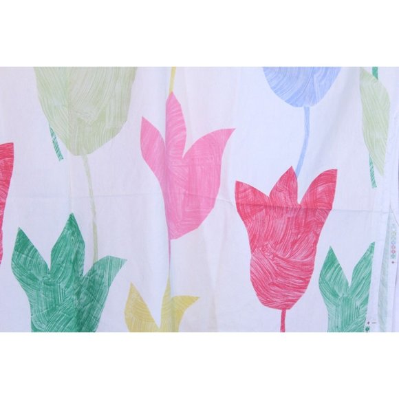 Bloomcraft Spring Summer Tulip Print Fabric Appx 52" W x 2+ Yds Large Graphic - Picture 3 of 4